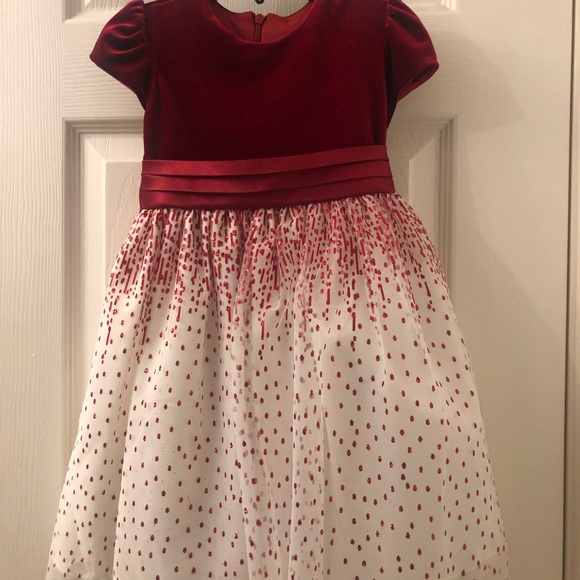 (Toddler) Burgundy Suede dress Christmas Attire - Picture 4 of 6